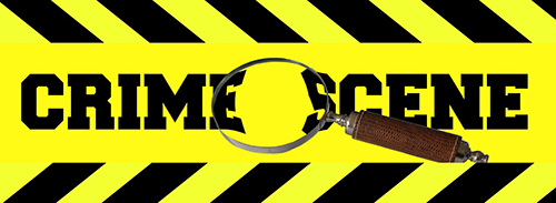 Crime scene tape with magify glass