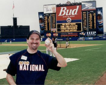 Adam M. Thompson & Adam at Shea Stadium at the 2000 Bobby Valentine Foundation Charity Event